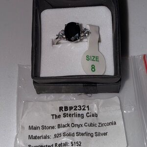 The Sterling Club Black Onyx Silver Ring